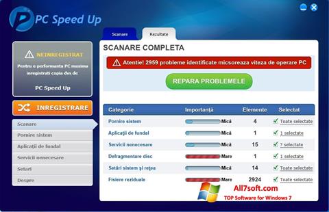 Snimak zaslona PC Speed Up Windows 7