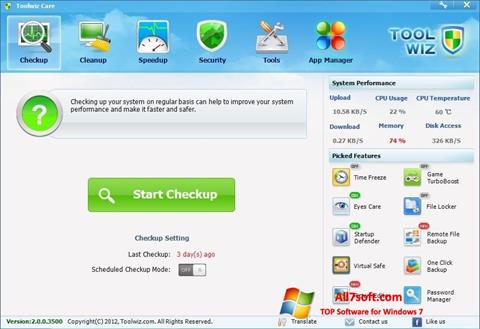 Snimak zaslona Toolwiz Care Windows 7