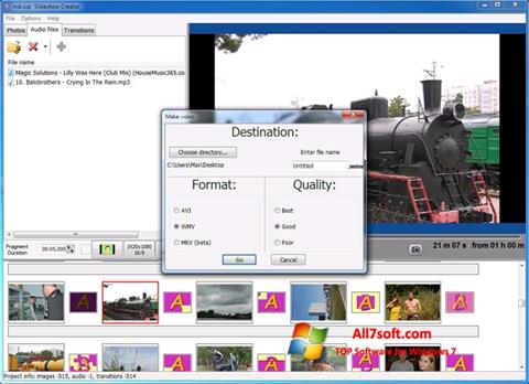 Snimak zaslona Bolide Slideshow Creator Windows 7