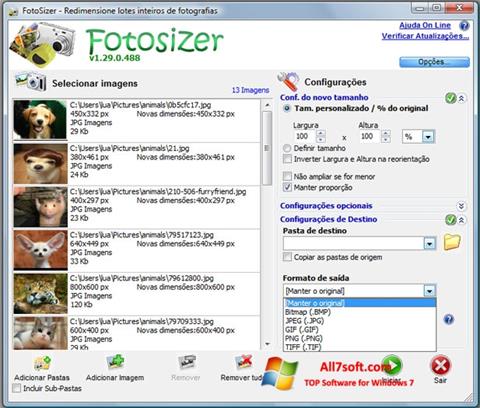 Snimak zaslona Fotosizer Windows 7