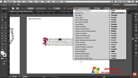 Snimak zaslona Adobe Illustrator Windows 7