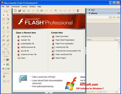 Snimak zaslona Macromedia Flash Player Windows 7