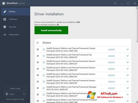 Snimak zaslona DriverPack Solution Online Windows 7