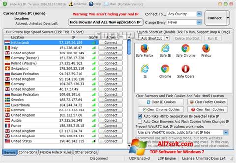 Snimak zaslona Hide ALL IP Windows 7