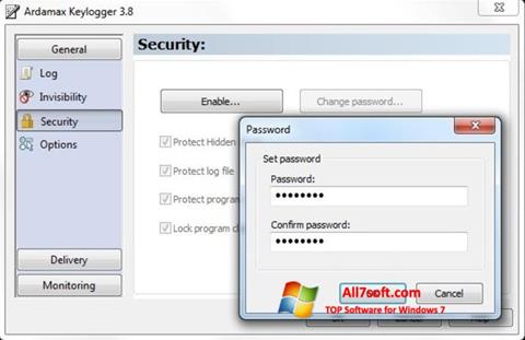 Snimak zaslona Ardamax Keylogger Windows 7