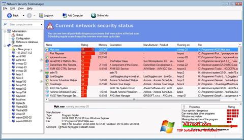 Snimak zaslona Security Task Manager Windows 7