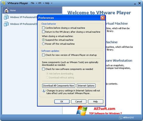 Snimak zaslona VMware Player Windows 7
