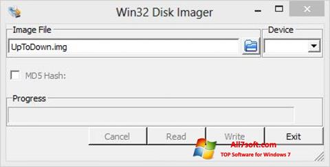 Snimak zaslona Win32 Disk Imager Windows 7