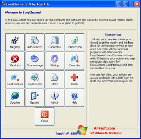 Snimak zaslona EasyCleaner Windows 7