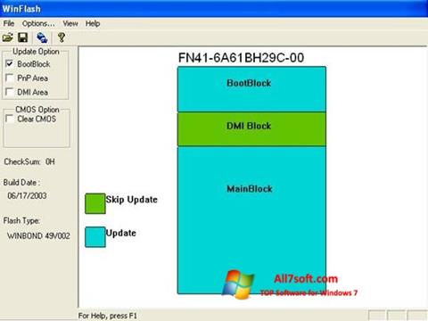 Snimak zaslona WinFlash Windows 7