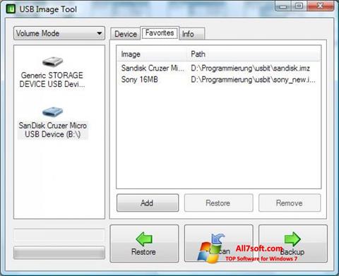 Snimak zaslona USB Image Tool Windows 7