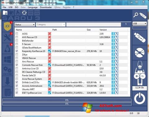 Snimak zaslona SARDU Windows 7