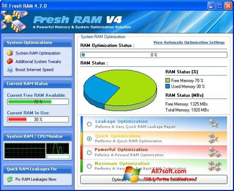 Snimak zaslona Fresh RAM Windows 7