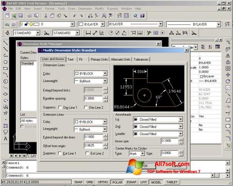 Snimak zaslona ZWCAD Windows 7