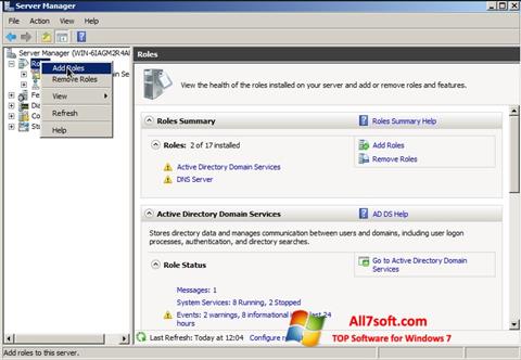 Snimak zaslona Open Server Windows 7