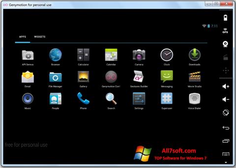 Snimak zaslona Genymotion Windows 7
