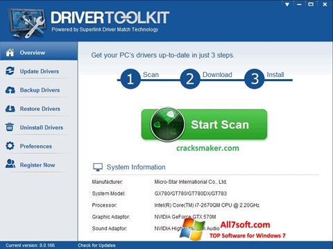 Snimak zaslona Driver Toolkit Windows 7