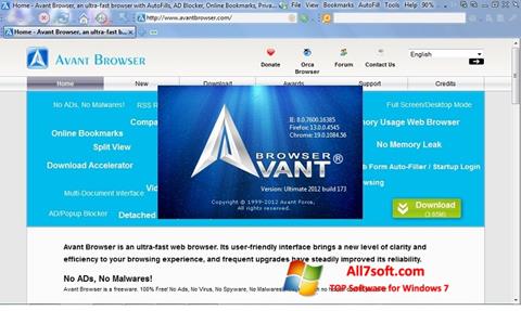 Snimak zaslona Avant Browser Windows 7