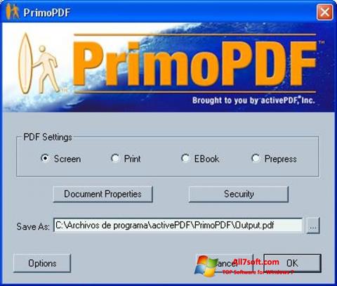Snimak zaslona PrimoPDF Windows 7
