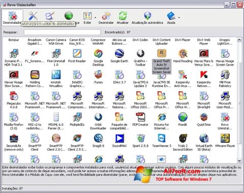 Snimak zaslona Revo Uninstaller Windows 7