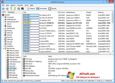 Snimak zaslona AIDA32 Windows 7