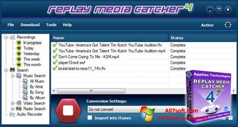 Snimak zaslona Replay Media Catcher Windows 7