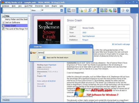 Snimak zaslona All My Books Windows 7