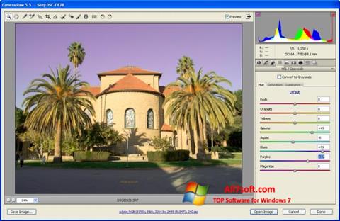 Snimak zaslona Adobe Camera Raw Windows 7