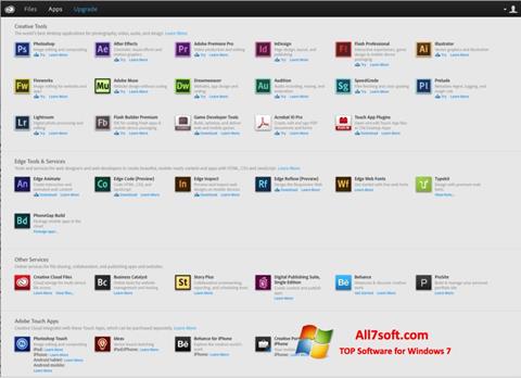 Snimak zaslona Adobe Creative Cloud Windows 7