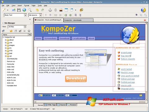 Snimak zaslona KompoZer Windows 7