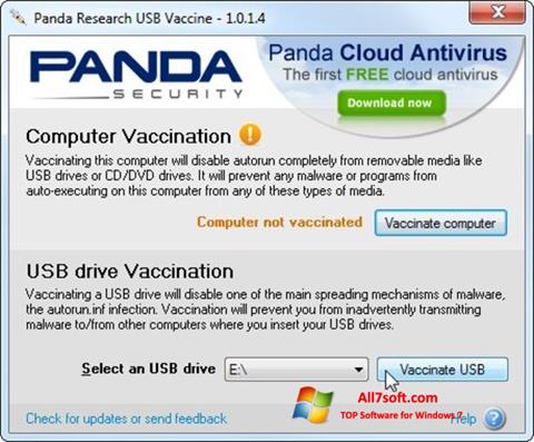 Snimak zaslona Panda USB Vaccine Windows 7