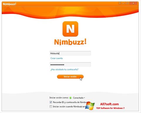 Snimak zaslona Nimbuzz Windows 7