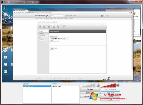 Snimak zaslona Open Broadcaster Software Windows 7
