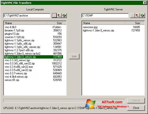 Snimak zaslona TightVNC Windows 7