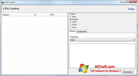 Snimak zaslona CPU-Control Windows 7