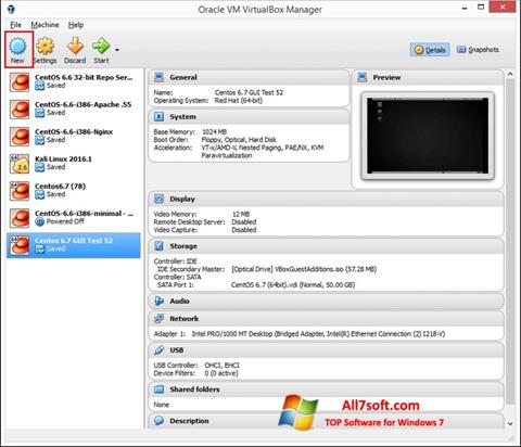 Snimak zaslona VirtualBox Windows 7