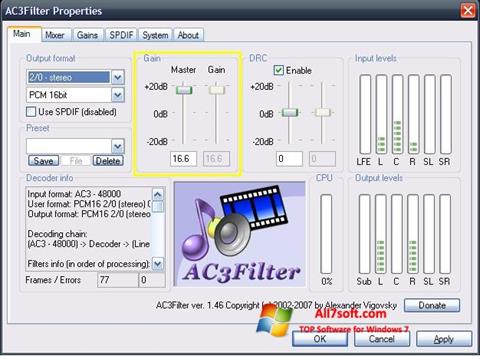 Snimak zaslona AC3Filter Windows 7