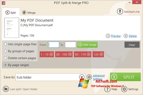 Snimak zaslona PDF Split and Merge Windows 7