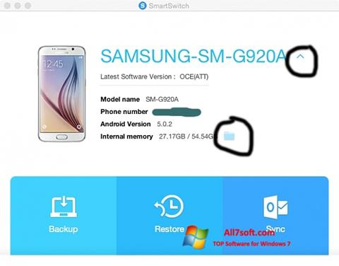 Snimak zaslona Samsung Smart Switch Windows 7
