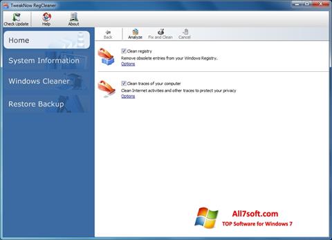 Snimak zaslona TweakNow RegCleaner Windows 7