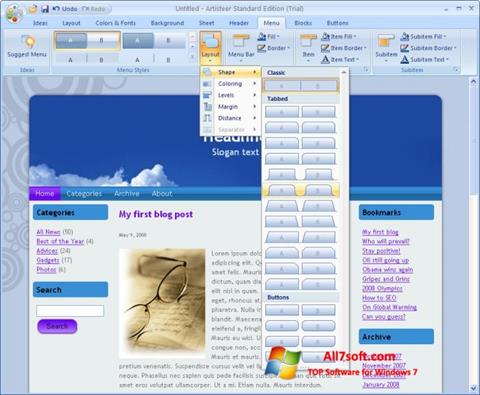 Snimak zaslona Artisteer Windows 7