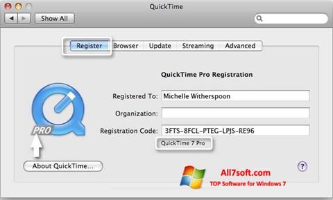 Snimak zaslona QuickTime Pro Windows 7