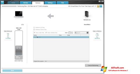 Snimak zaslona WD SmartWare Windows 7