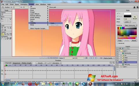 Snimak zaslona Anime Studio Windows 7