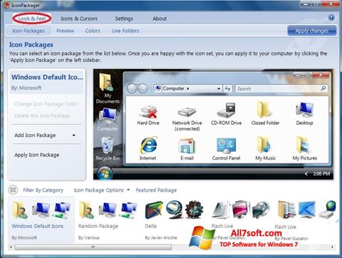 Snimak zaslona IconPackager Windows 7