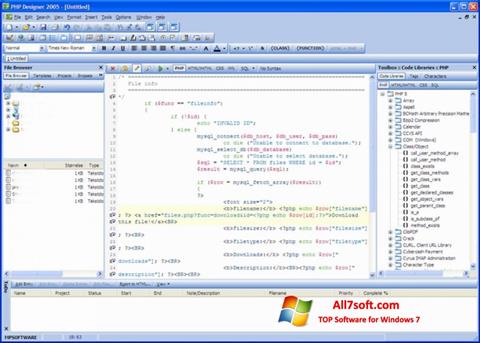 Snimak zaslona phpDesigner Windows 7