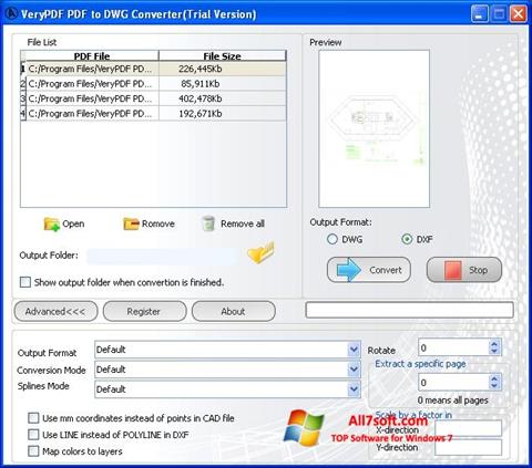 Snimak zaslona PDF to DWG Converter Windows 7