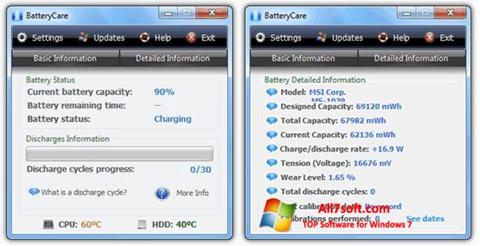 Snimak zaslona BatteryCare Windows 7