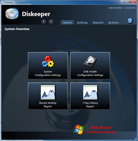 Snimak zaslona Diskeeper Windows 7