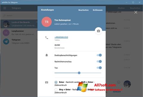 Snimak zaslona Telegram Windows 7